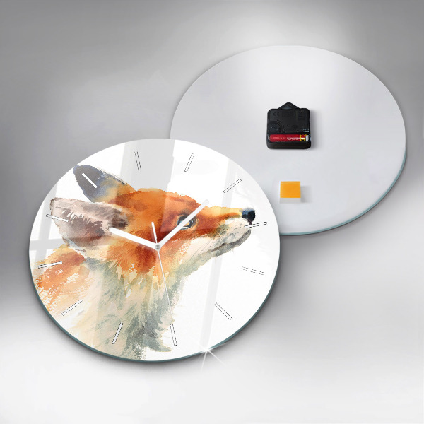 Zegar okrągły Akwarelowy młody lis