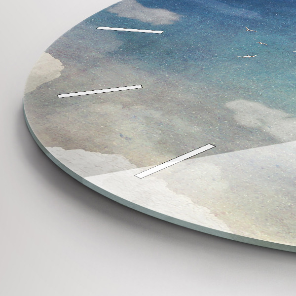 Zegar szklany okrągły Dziewczyna na księżycu