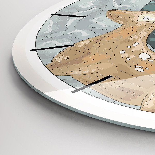 Zegar szklany okrągły Nocne zwierzęta i księżyc