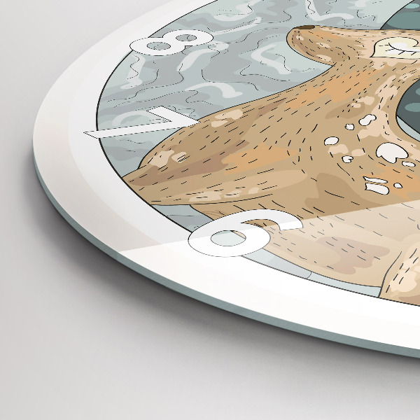 Zegar szklany okrągły Nocne zwierzęta i księżyc