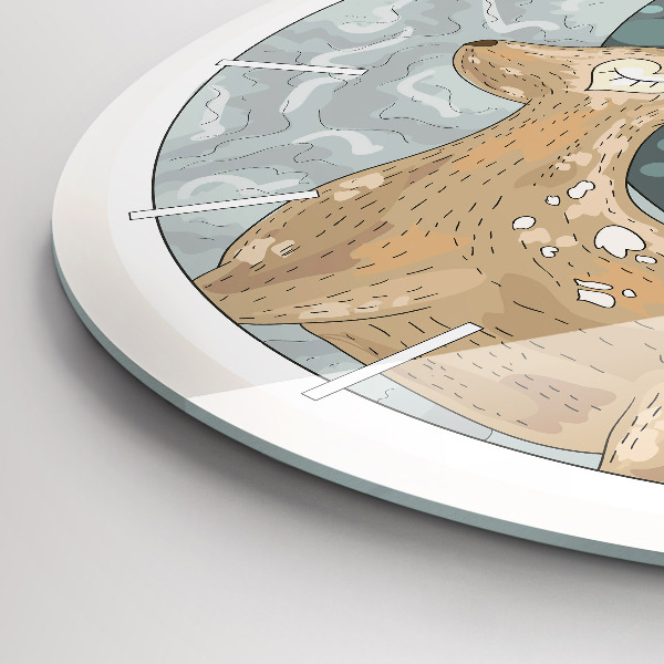 Zegar szklany okrągły Nocne zwierzęta i księżyc