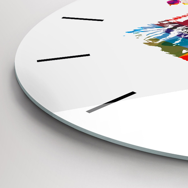 Zegar szklany okrągły Głowa niedźwiedzia