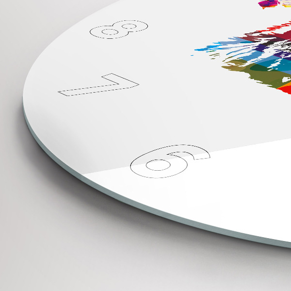 Zegar szklany okrągły Głowa niedźwiedzia