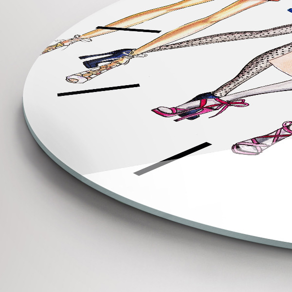 Zegar szklany okrągły Modne dziewczyny