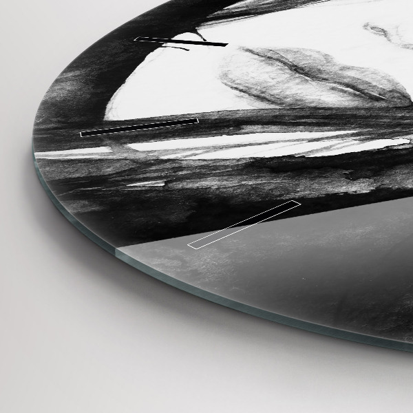 Zegar szklany okrągły Portret kobiety