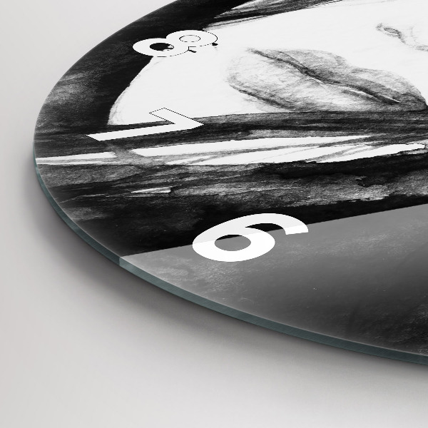 Zegar szklany okrągły Portret kobiety