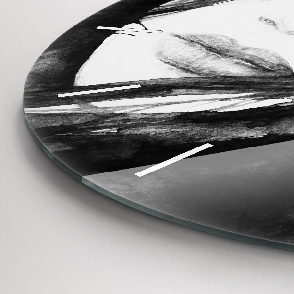 Zegar szklany okrągły Portret kobiety