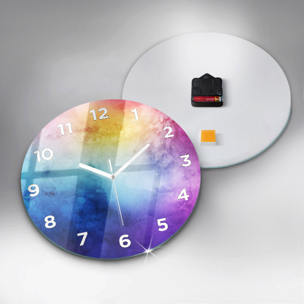 Zegar szklany okrągły Kolorowe Plamy