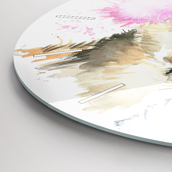 Zegar szklany okrągły Jeleń leśny