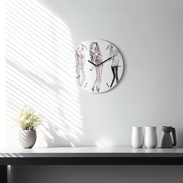 Zegar szklany okrągły Moda damska