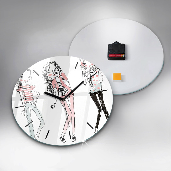 Zegar szklany okrągły Moda damska