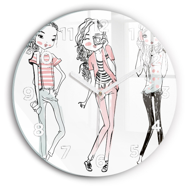 Zegar szklany okrągły Moda damska