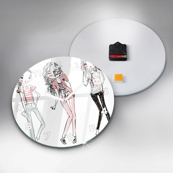 Zegar szklany okrągły Moda damska