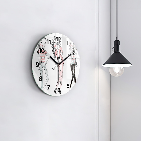 Zegar szklany okrągły Moda damska