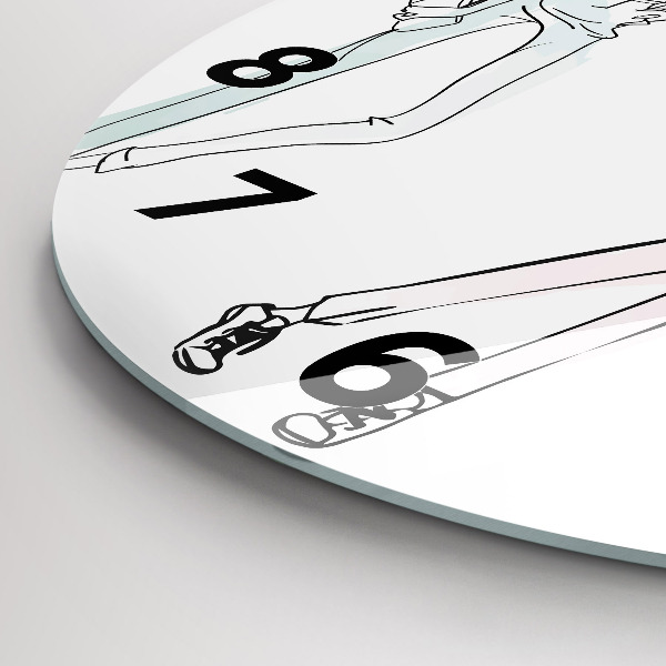 Zegar szklany okrągły Moda damska