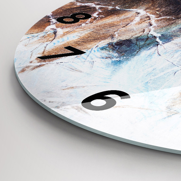 Zegar szklany okrągły Wilki w lesie