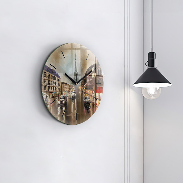 Zegar szklany okrągły Architektura miasta Paryż