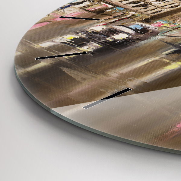 Zegar szklany okrągły Architektura miasta Paryż