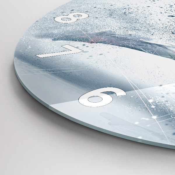 Zegar szklany okrągły Biegnący człowiek