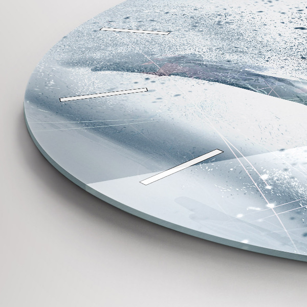 Zegar szklany okrągły Biegnący człowiek