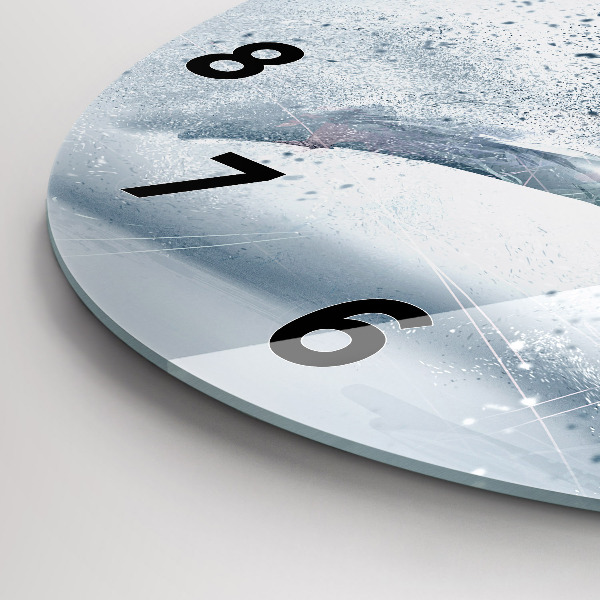 Zegar szklany okrągły Biegnący człowiek