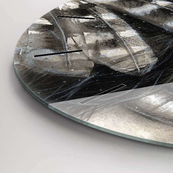 Zegar szklany okrągły Malowany portret