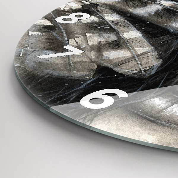 Zegar szklany okrągły Malowany portret