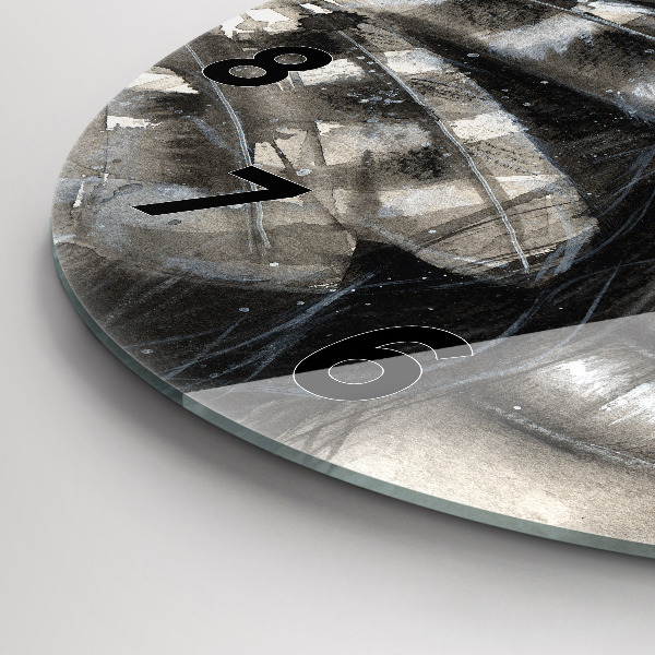 Zegar szklany okrągły Malowany portret