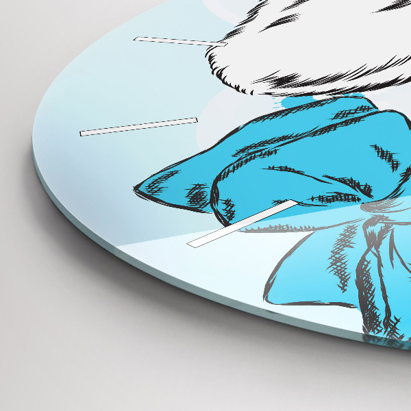 Zegar szklany okrągły Pies szczeniak