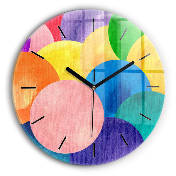 Zegar szklany okrągły Abstrakcyjne koła