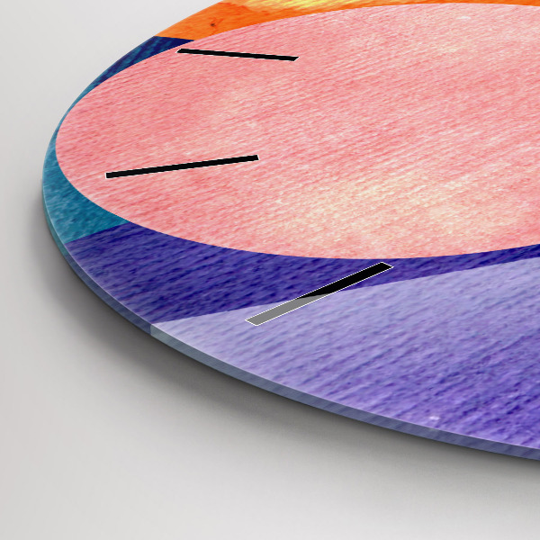 Zegar szklany okrągły Abstrakcyjne koła