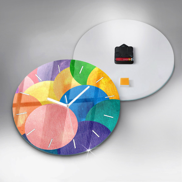 Zegar szklany okrągły Abstrakcyjne koła