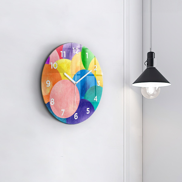 Zegar szklany okrągły Abstrakcyjne koła