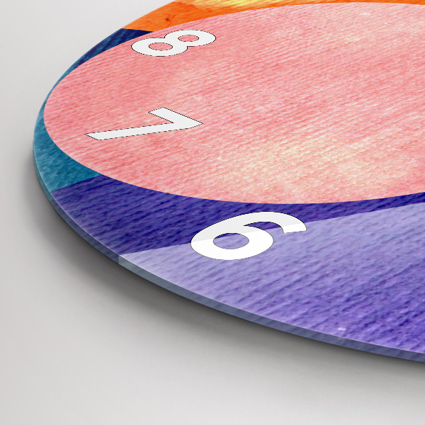 Zegar szklany okrągły Abstrakcyjne koła