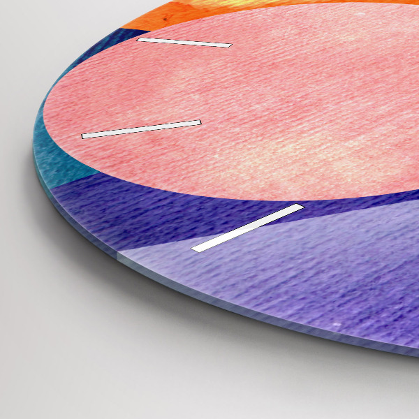 Zegar szklany okrągły Abstrakcyjne koła