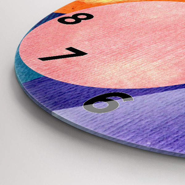 Zegar szklany okrągły Abstrakcyjne koła