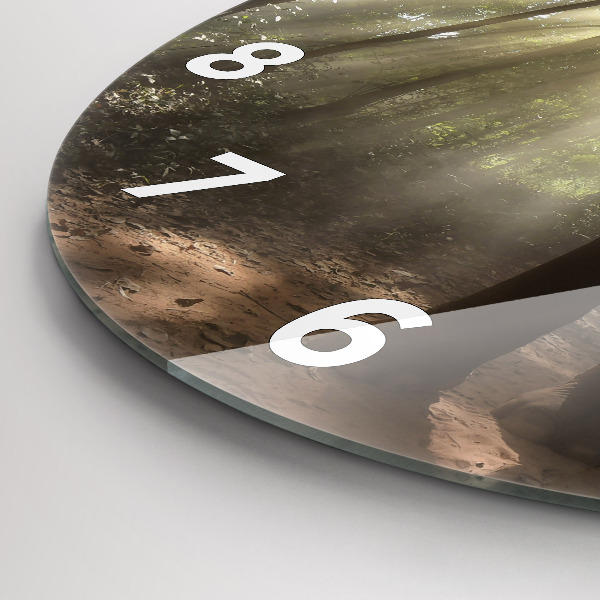 Zegar szklany okrągły Słoń w dżungli