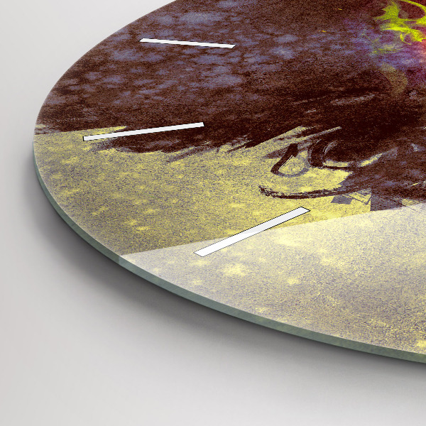 Zegar szklany okrągły Kobieta w lesie