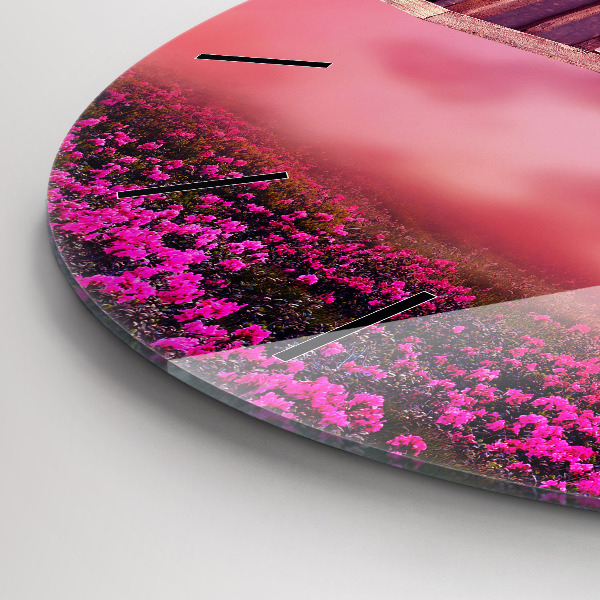 Zegar szklany okrągły Domek dla ptaków