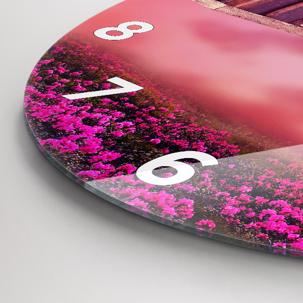 Zegar szklany okrągły Domek dla ptaków