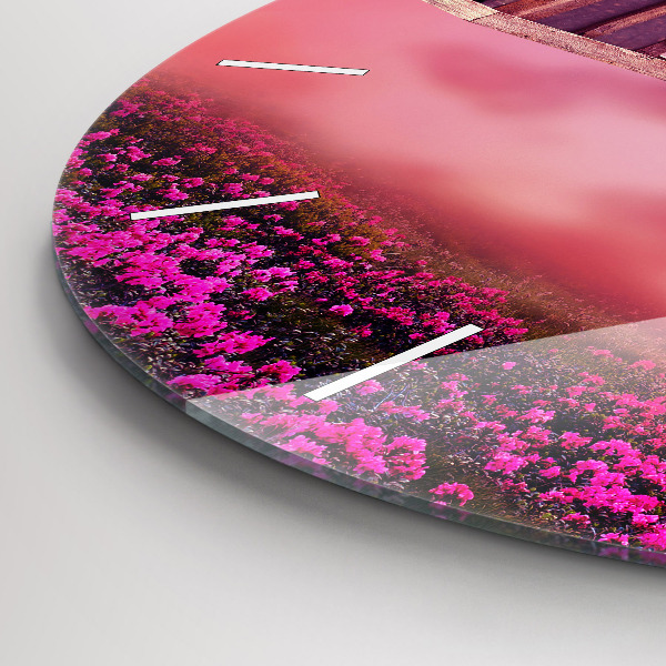 Zegar szklany okrągły Domek dla ptaków