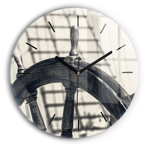 Zegar szklany okrągły Starożytny statek