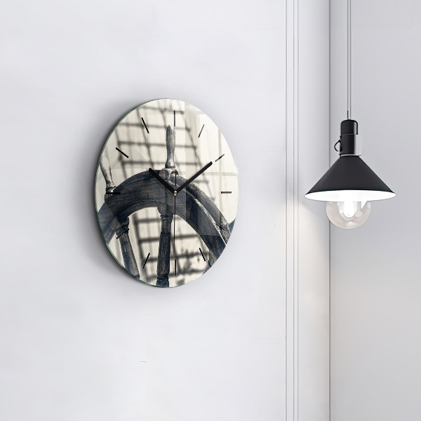 Zegar szklany okrągły Starożytny statek