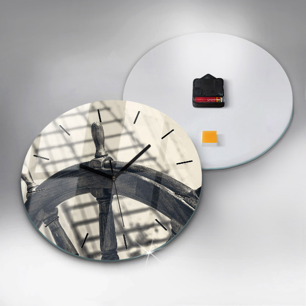 Zegar szklany okrągły Starożytny statek