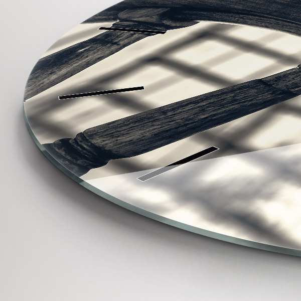 Zegar szklany okrągły Starożytny statek