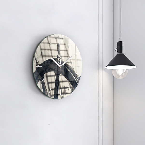 Zegar szklany okrągły Starożytny statek