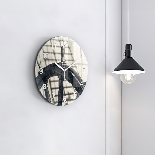 Zegar szklany okrągły Starożytny statek