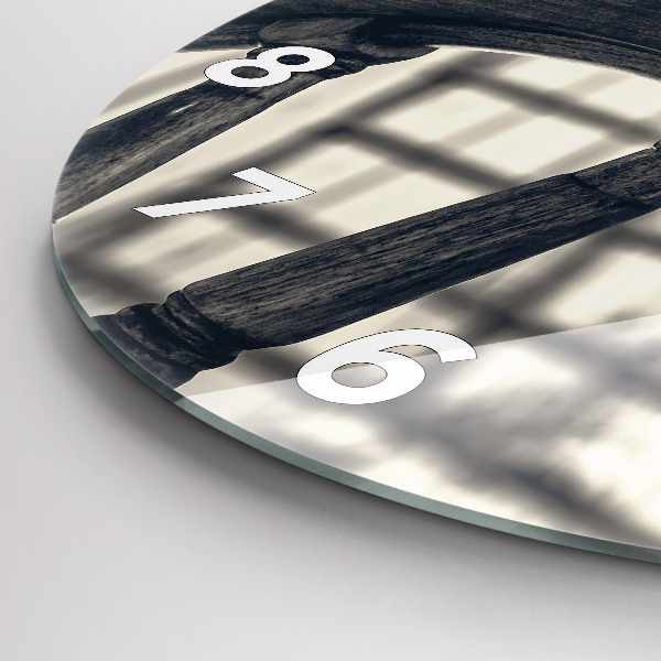 Zegar szklany okrągły Starożytny statek