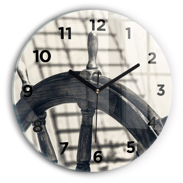 Zegar szklany okrągły Starożytny statek