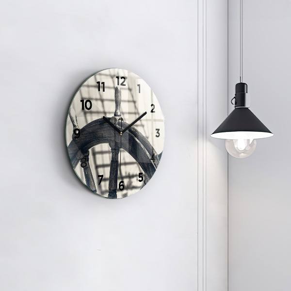 Zegar szklany okrągły Starożytny statek